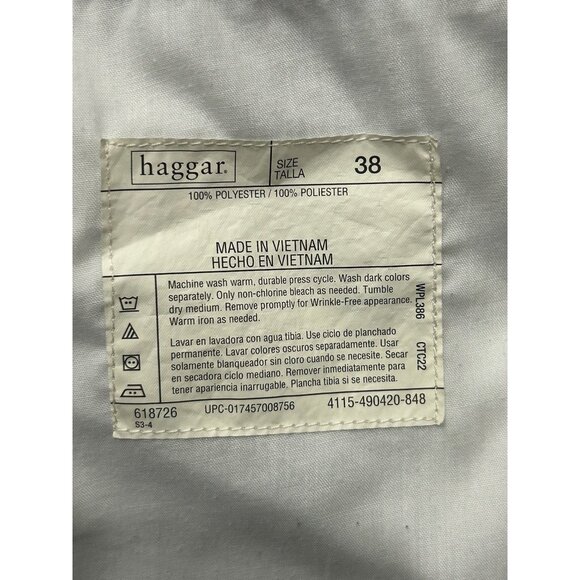 Haggar Mens Khaki Shorts Size 38 Classic Fit Flat Front - Picture 5 of 8